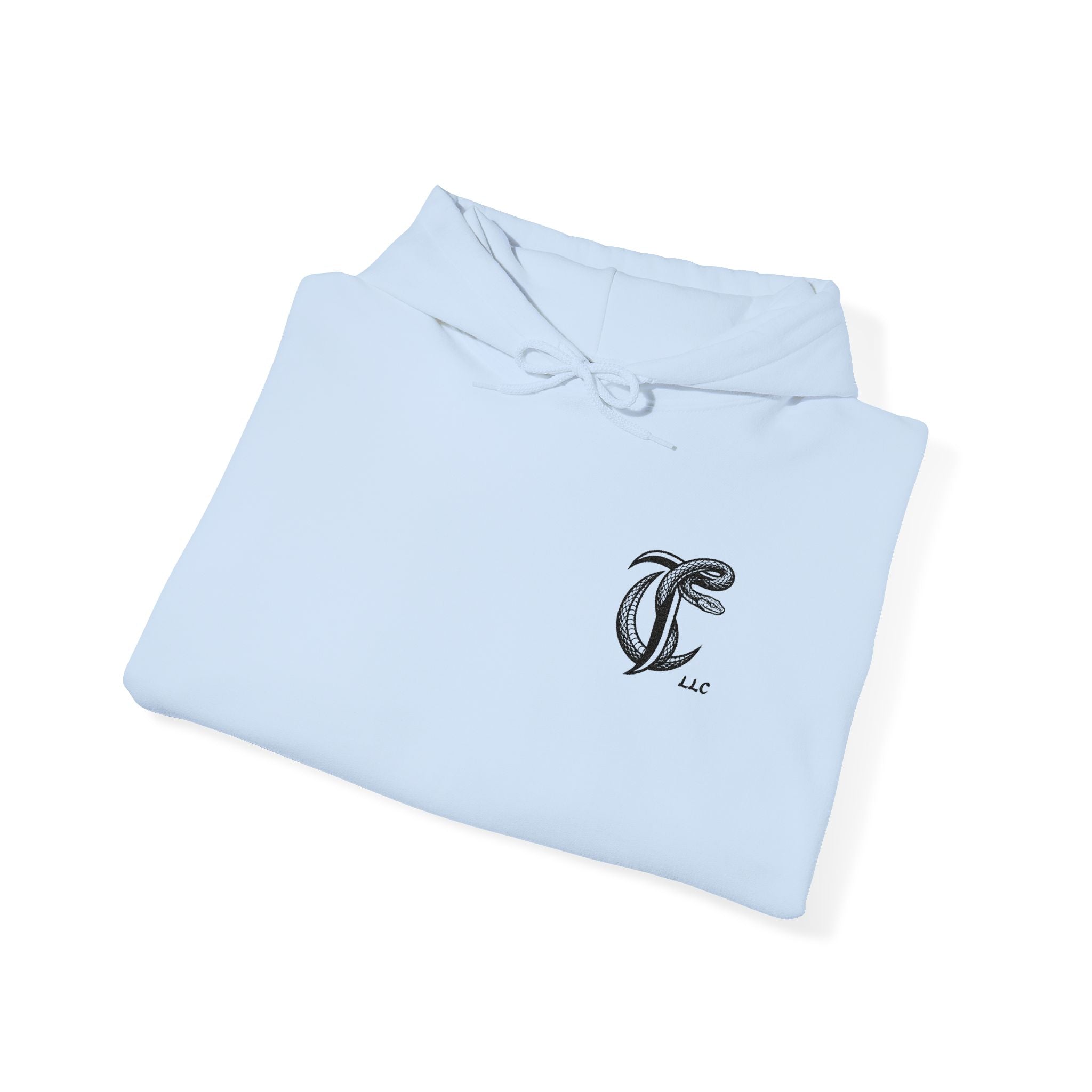 Cut Throat Embroidered Snake Logo Hoodie — Closed Mouth Design