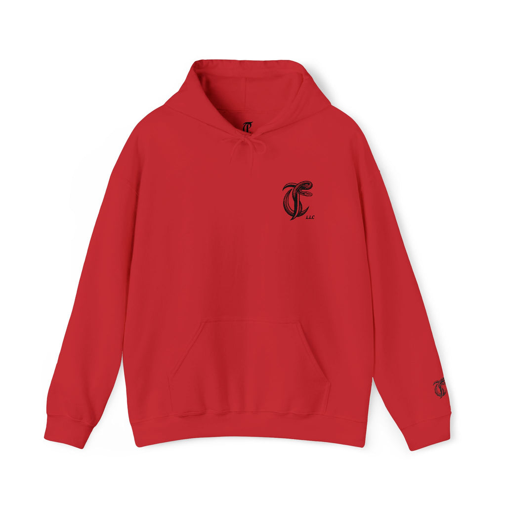 Cut Throat Embroidered Snake Logo Hoodie — Closed Mouth Design