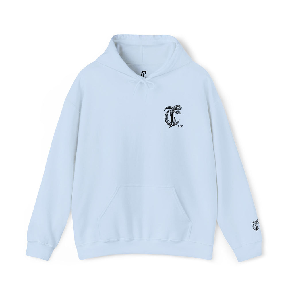 Cut Throat Embroidered Snake Logo Hoodie — Closed Mouth Design