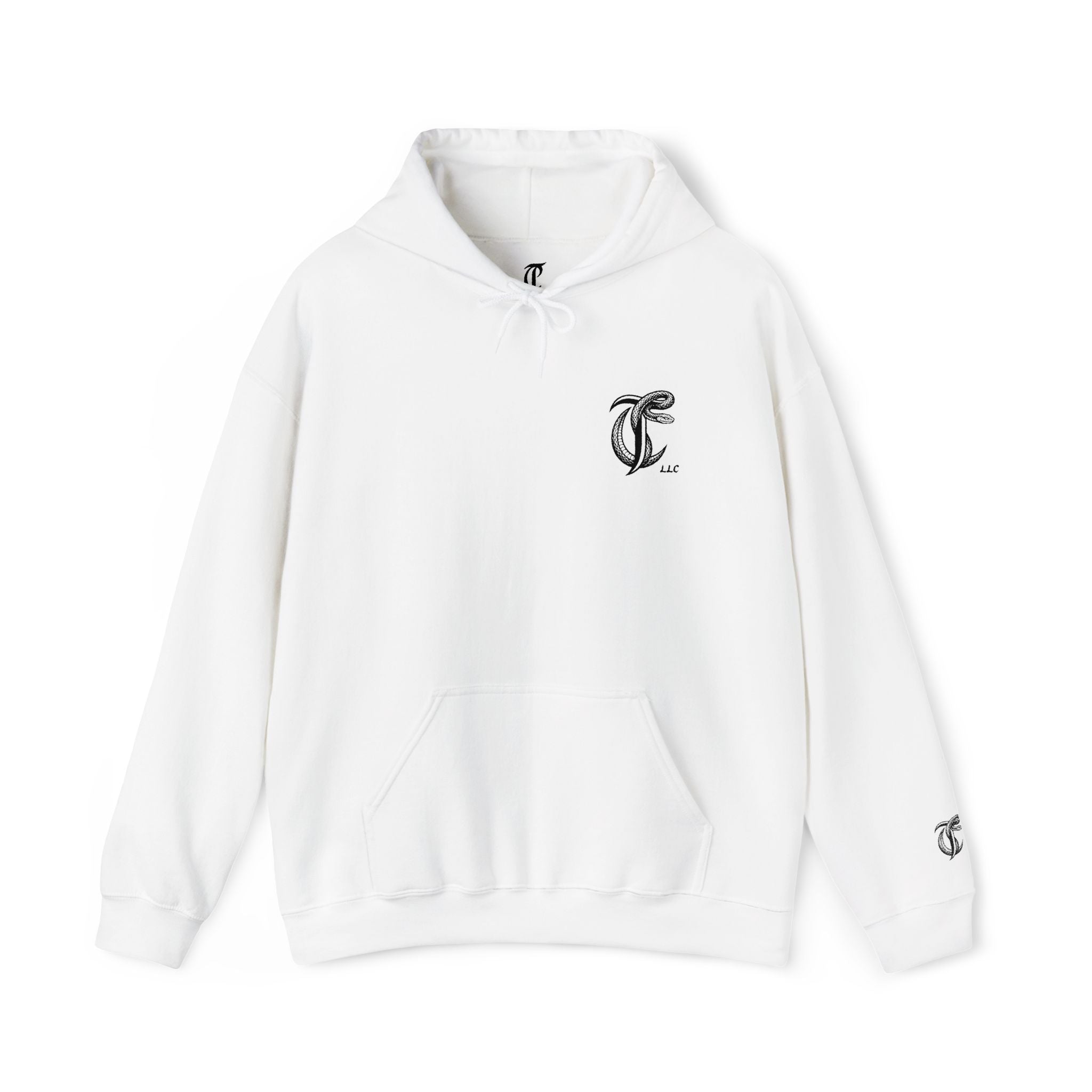 Cut Throat Embroidered Snake Logo Hoodie — Closed Mouth Design