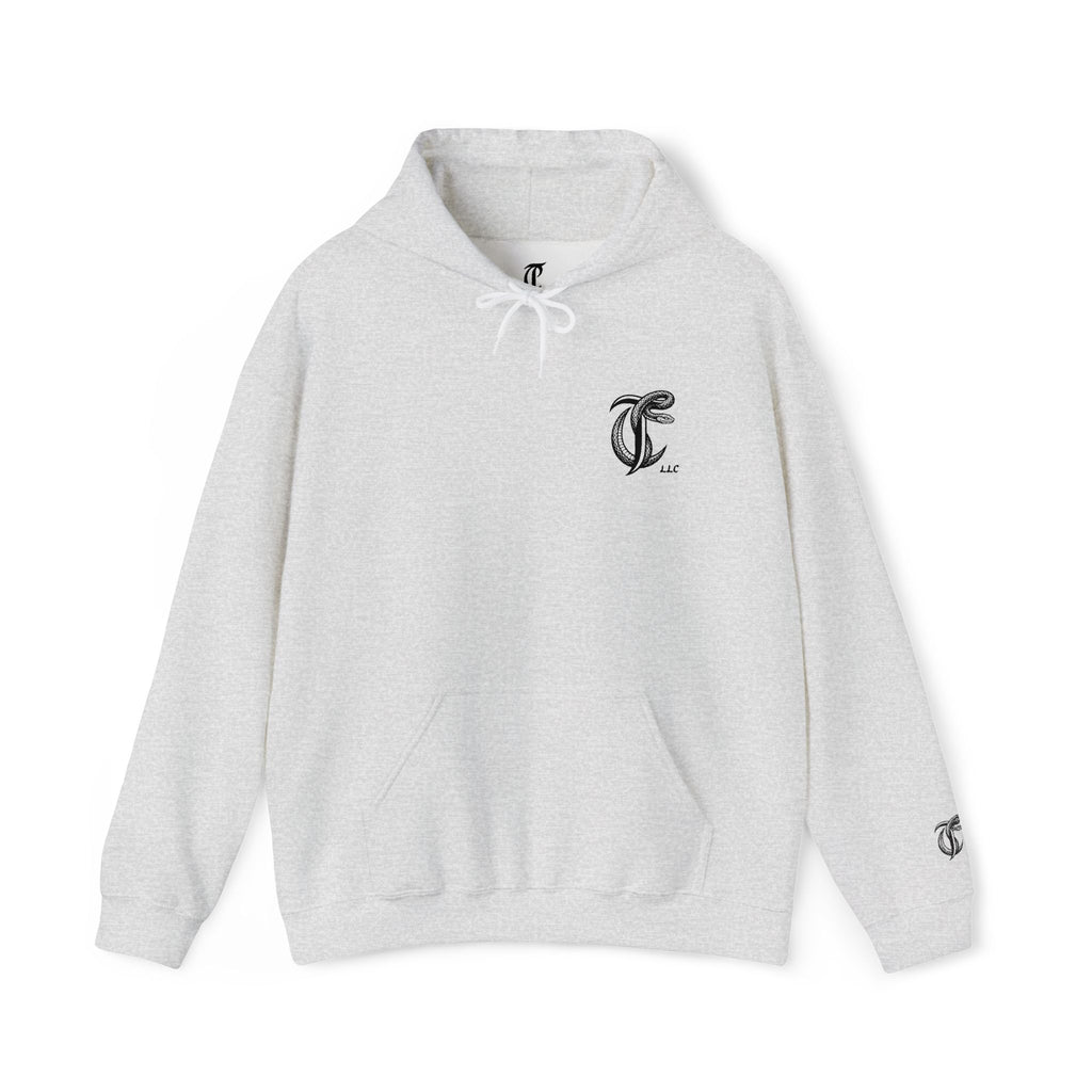 Cut Throat Embroidered Snake Logo Hoodie — Closed Mouth Design