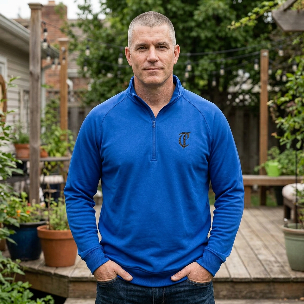 Cut Throat Quarter-Zip Pullover —Embroidered