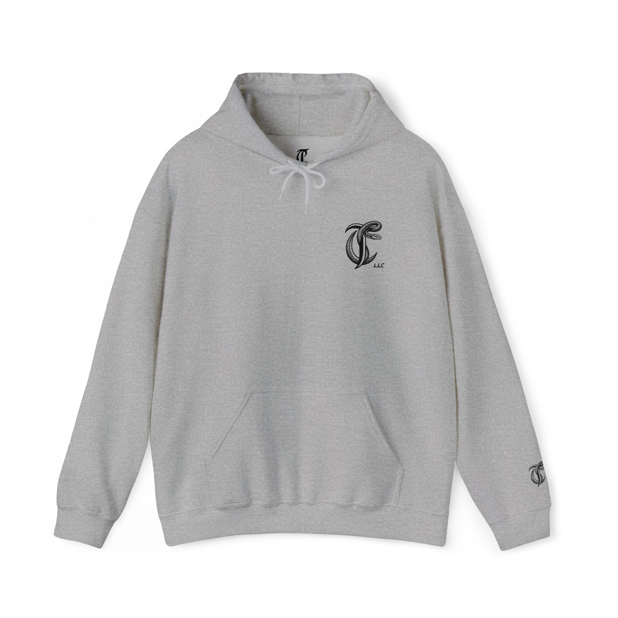 Cut Throat Embroidered Snake Logo Hoodie — Closed Mouth Design
