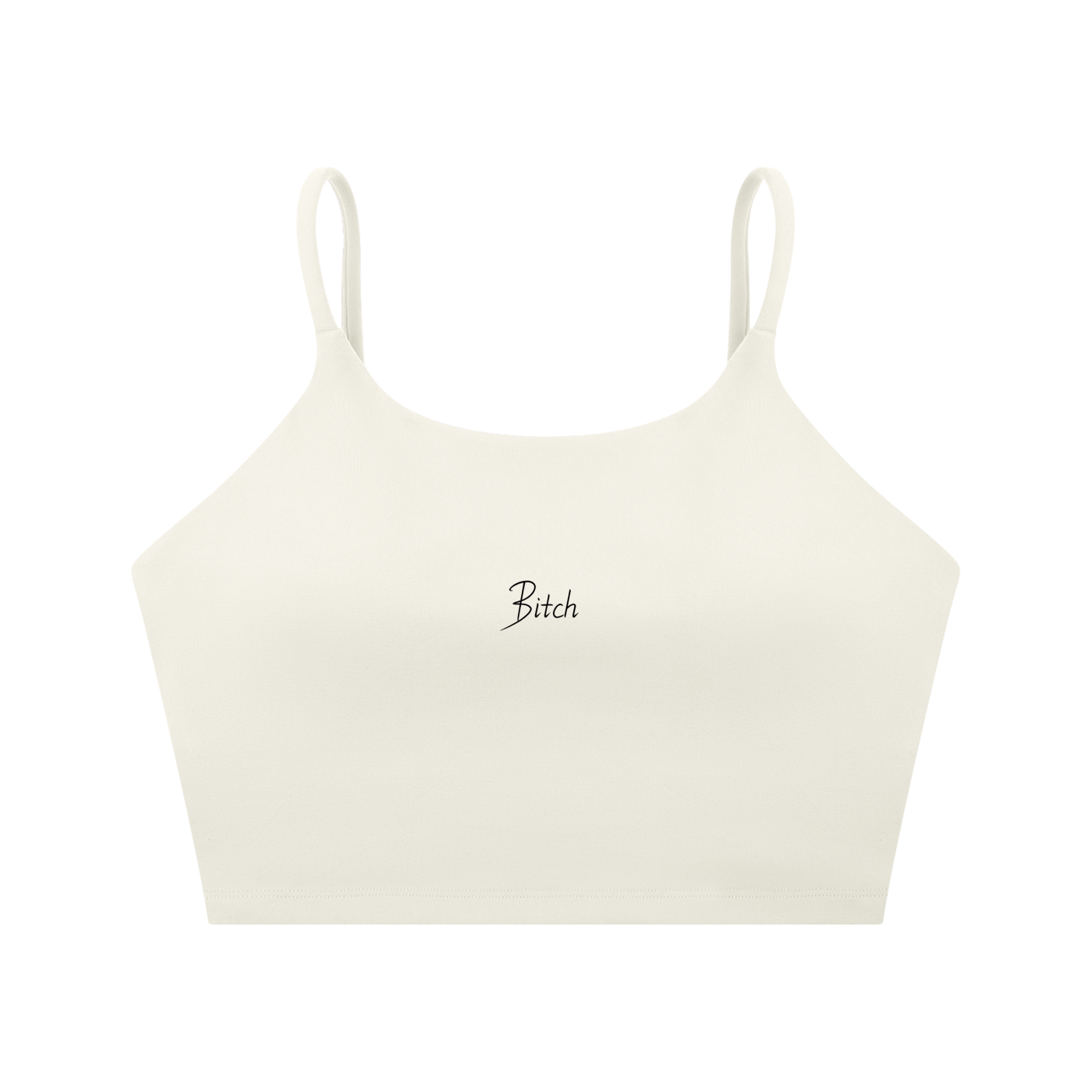 "Bitch" Spaghetti Strap Sports Bra