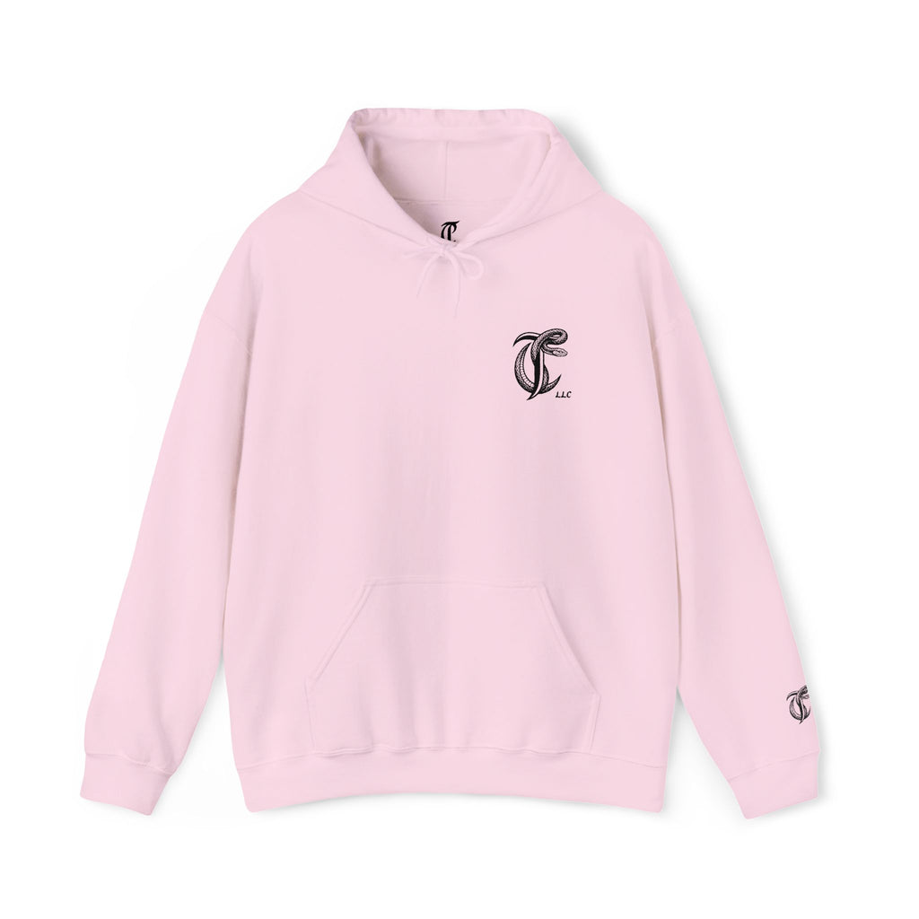 Cut Throat Embroidered Snake Logo Hoodie — Closed Mouth Design