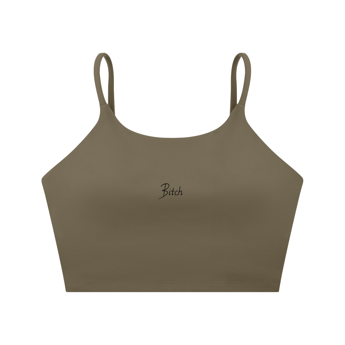 "Bitch" Spaghetti Strap Sports Bra