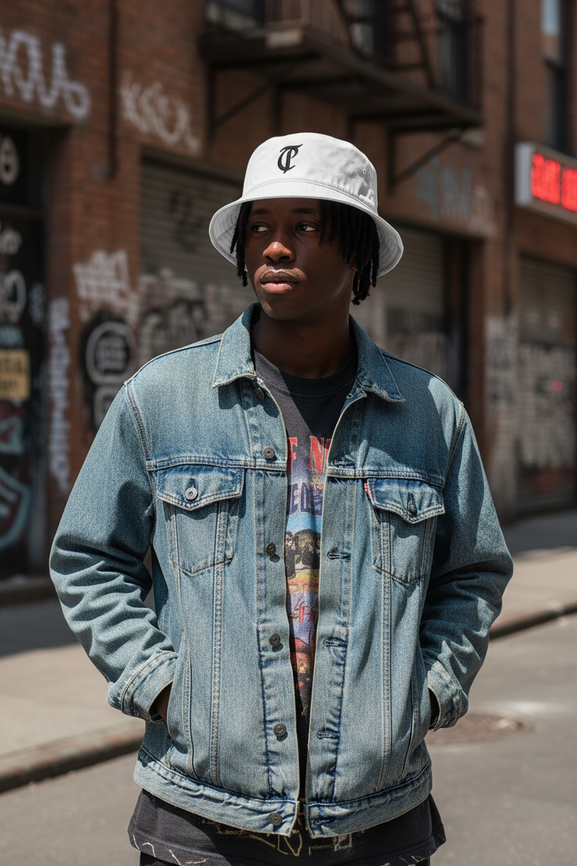 OG White Bucket Hat ---Embroidered
