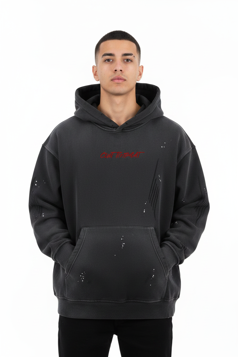 Cut Throat Vintage Frayed Fleece Hoodie