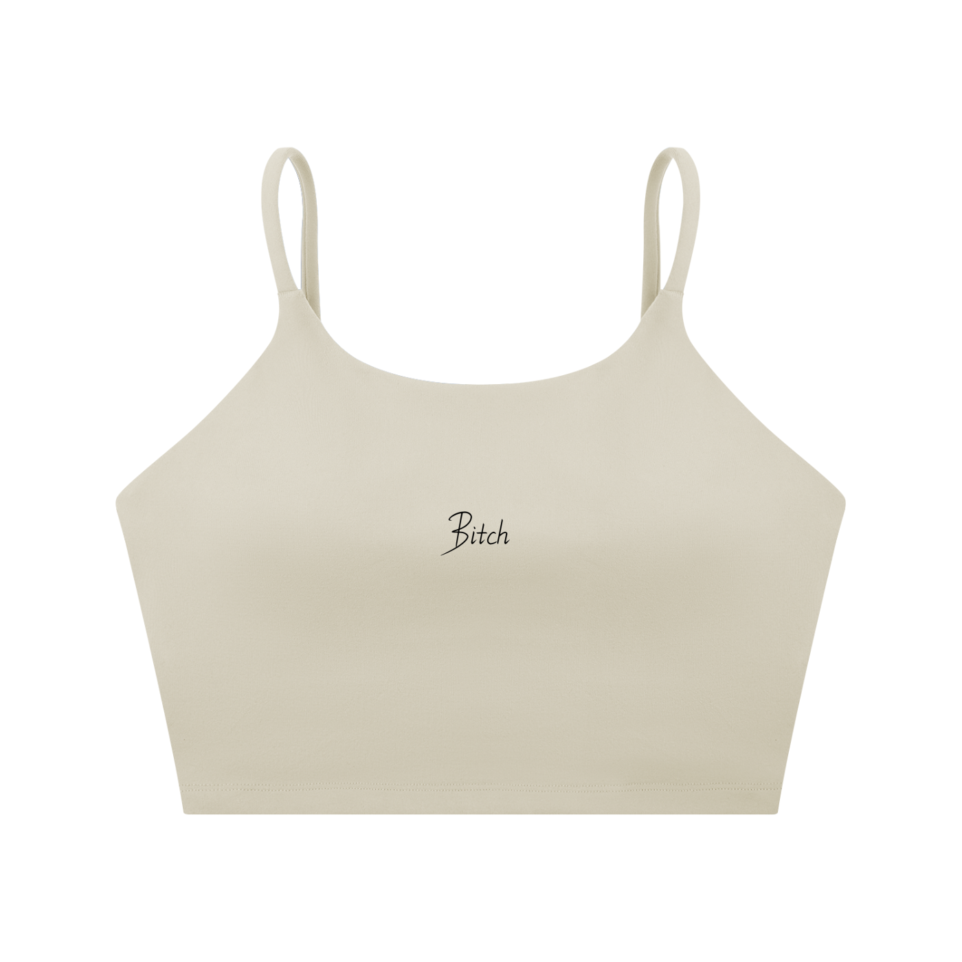 "Bitch" Spaghetti Strap Sports Bra