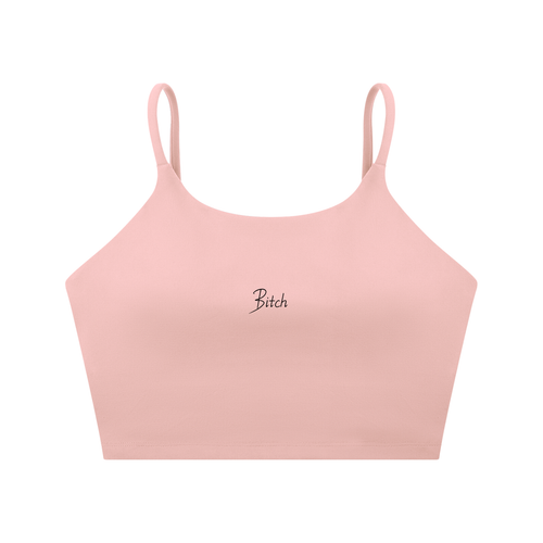 "Bitch" Spaghetti Strap Sports Bra