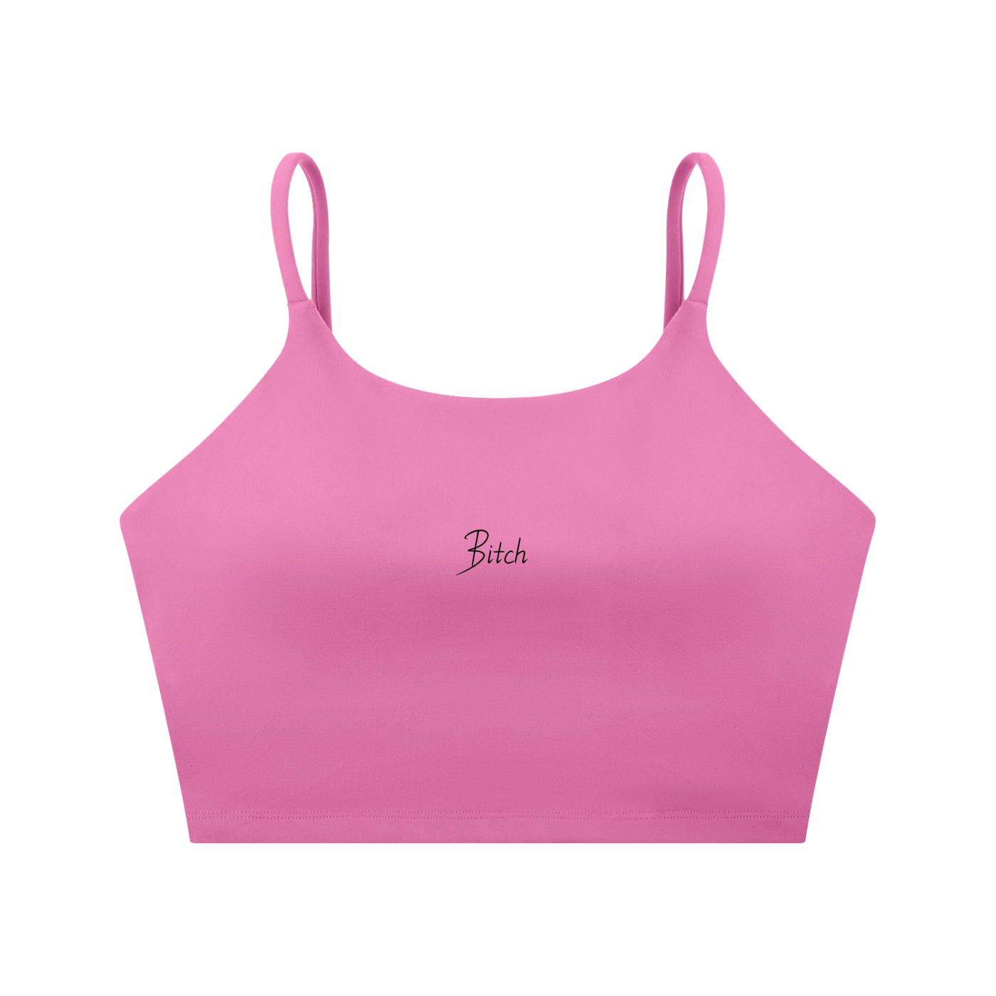 "Bitch" Spaghetti Strap Sports Bra