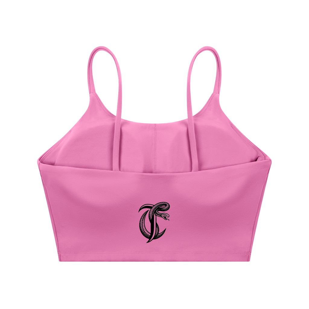 Cut Throat Snake Logo ---Spaghetti Strap Sports Bra (Back)